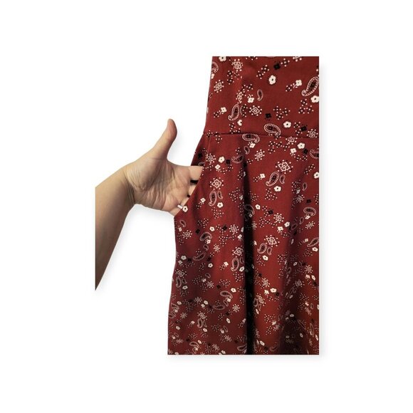 Collectif Burgundy Bandana Halter Dress Size M - Picture 6 of 10